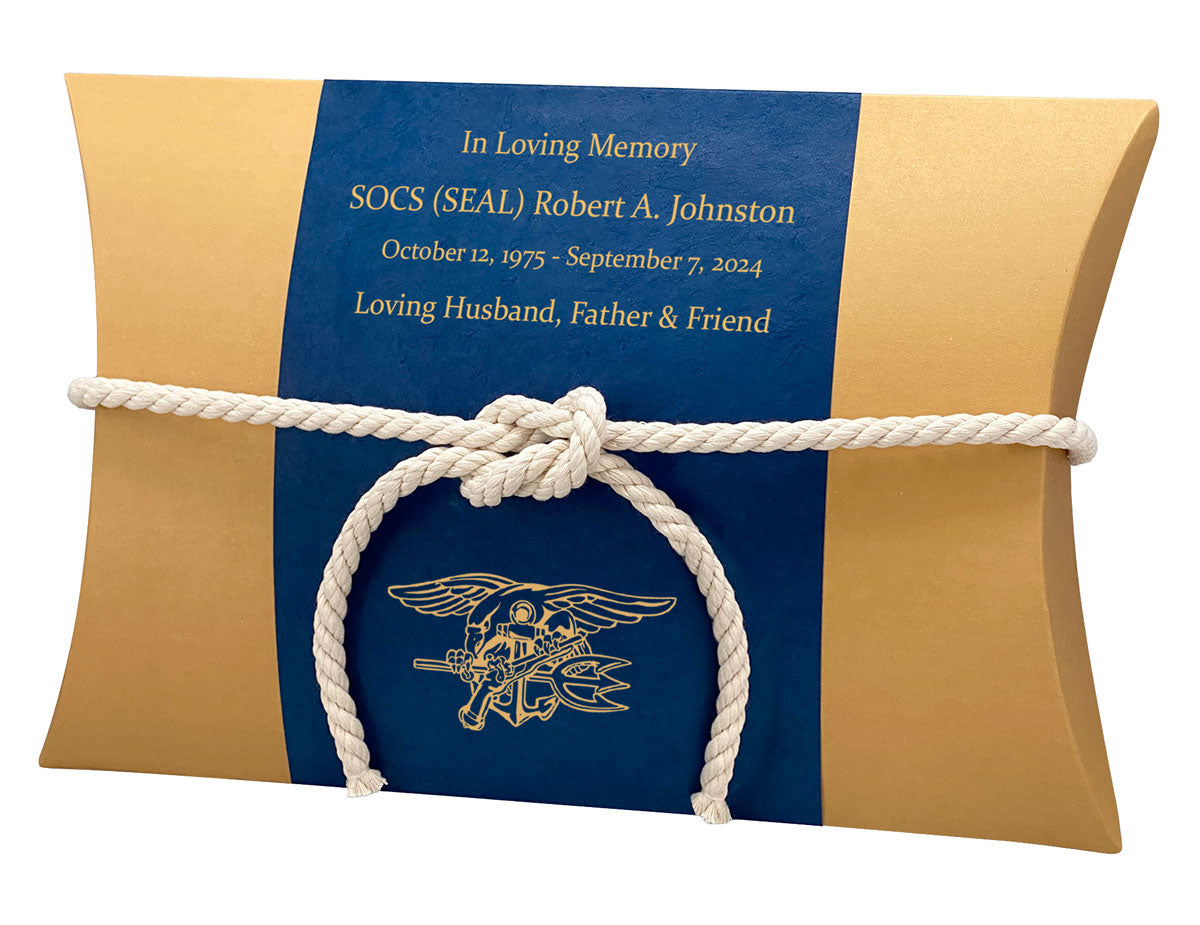 US Navy Trident SEAL Peaceful Pillow® Water Burial Cremation Urn - Biodegradable Burial At Sea Urn