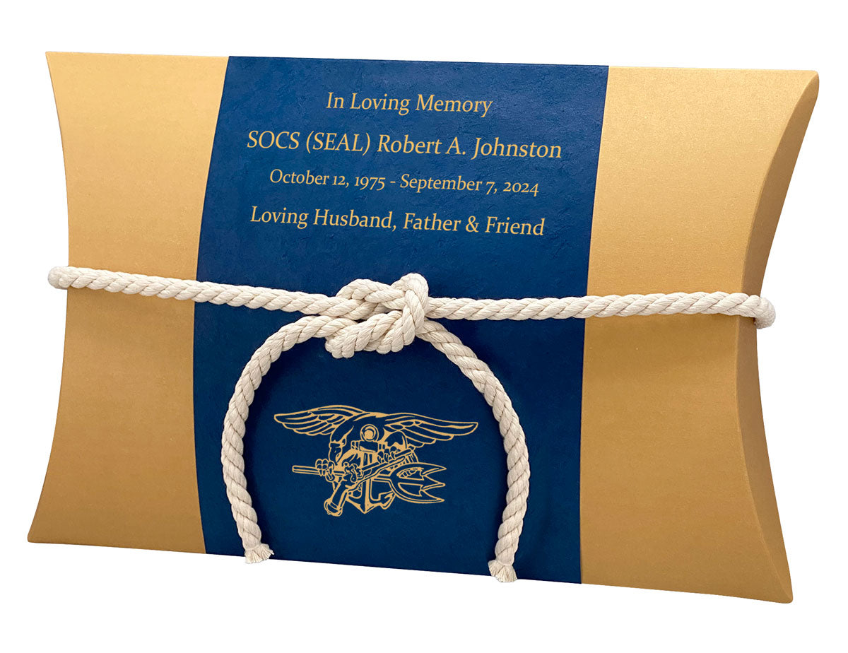 US Navy Trident SEAL Peaceful Pillow® Water Burial Cremation Urn - Biodegradable Burial At Sea Urn