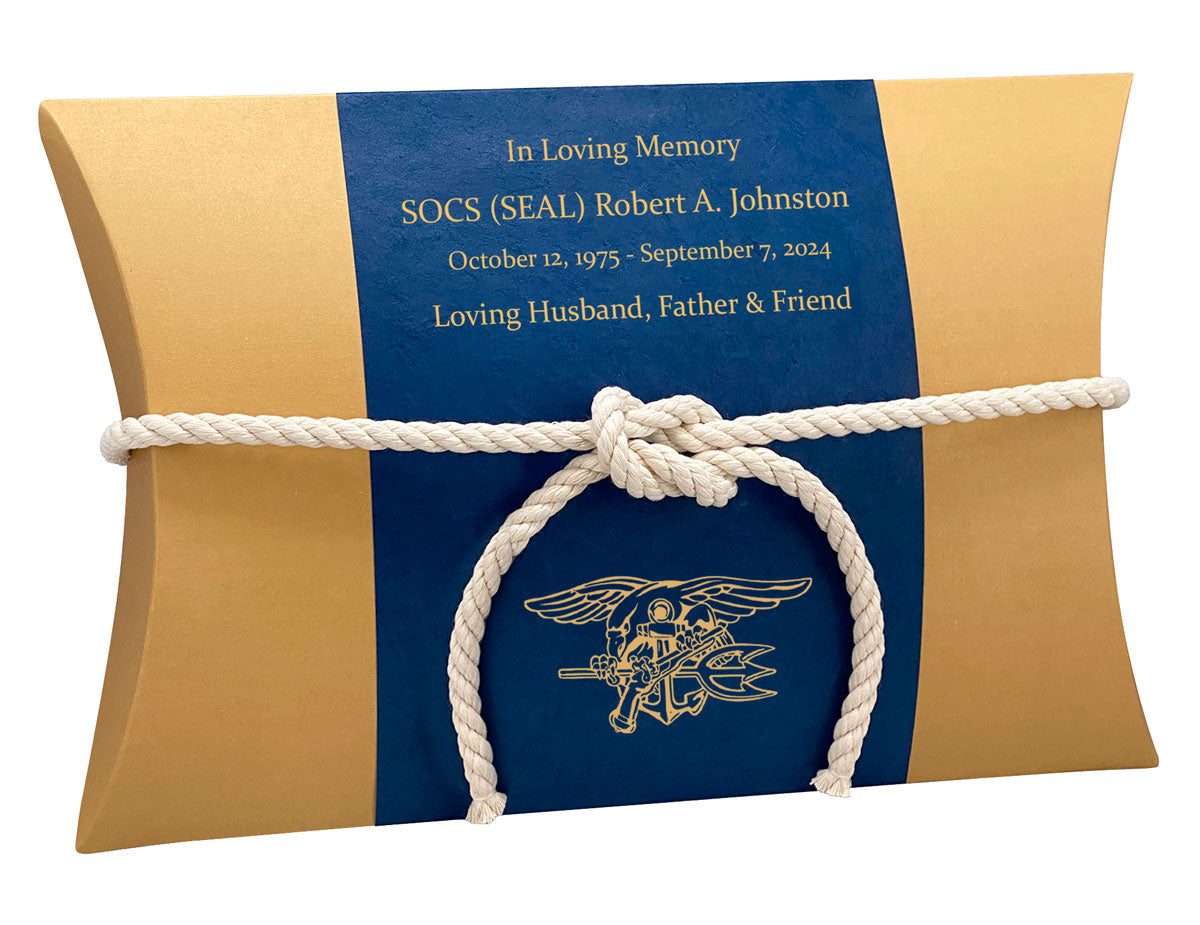US Navy Trident SEAL Peaceful Pillow® Water Burial Cremation Urn - Biodegradable Burial At Sea Urn