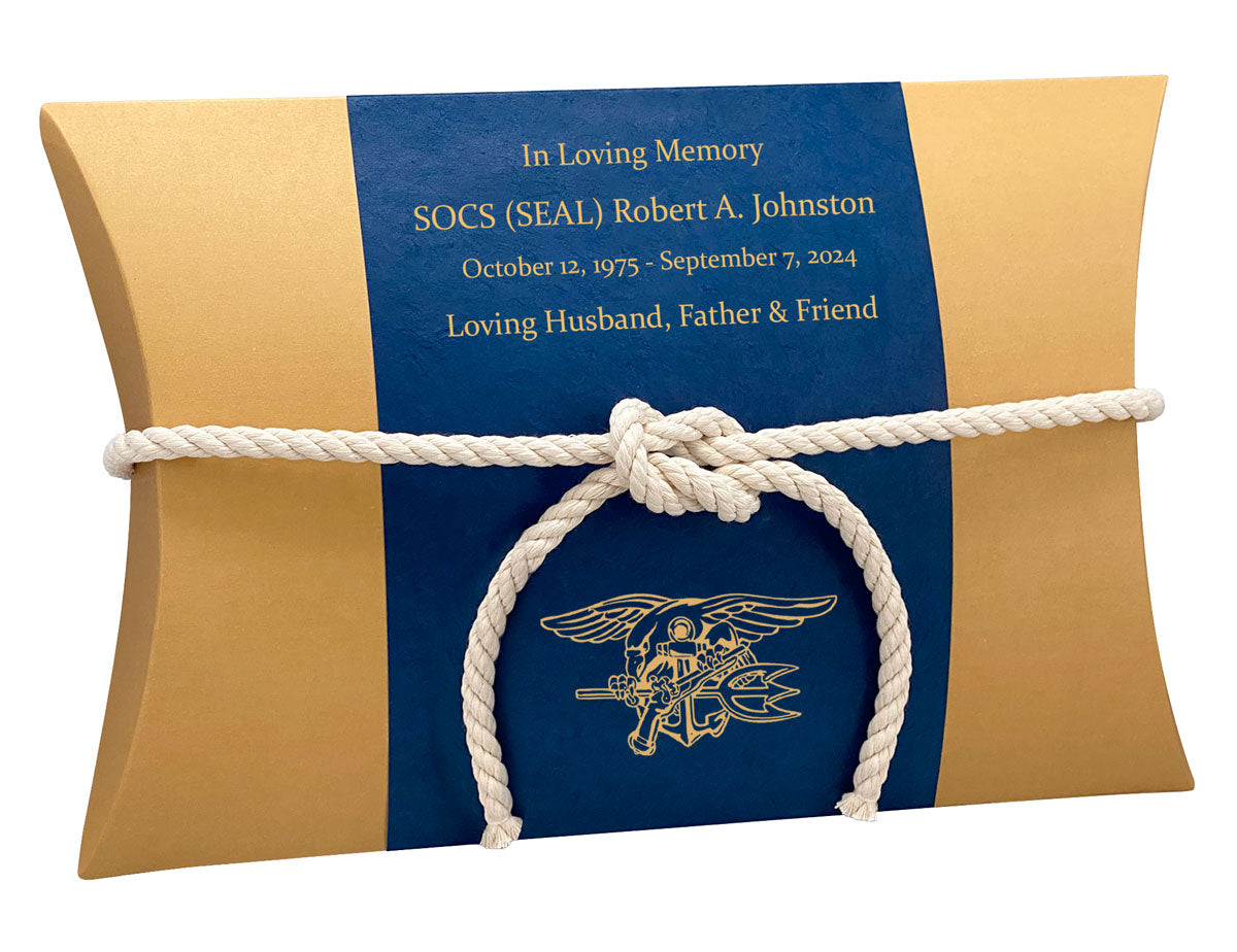 US Navy Trident SEAL Peaceful Pillow® Water Burial Cremation Urn - Biodegradable Burial At Sea Urn