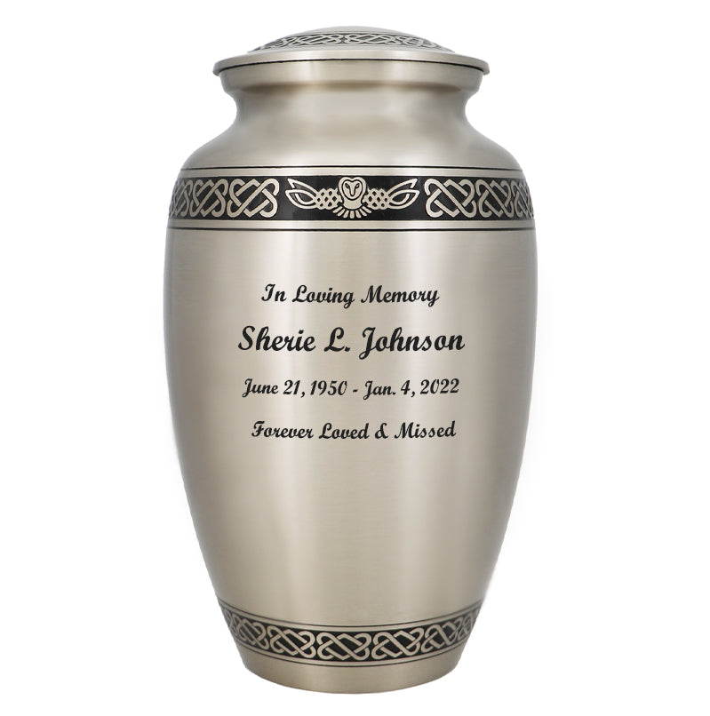 Flying Owl Celtic Adult Cremation Urn Tribute Wreath™ - Pro Diamond Engraving