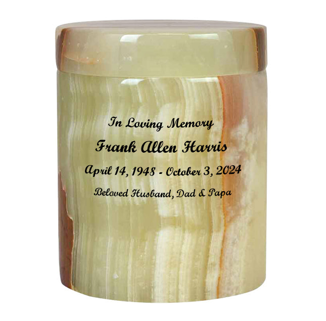 Beautiful Onyx Medium or Adult Marble Urn - Personalization Option