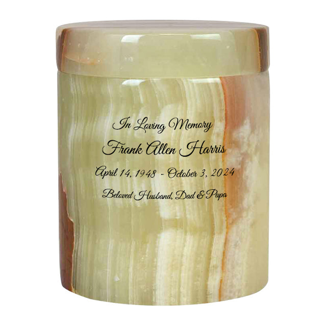 Beautiful Onyx Medium or Adult Marble Urn - Personalization Option