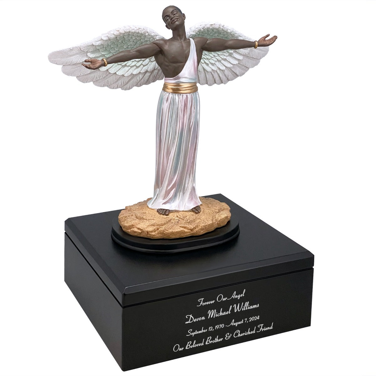 African American Angel Adult Cremation Urn