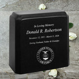 United States Air Force Cultured Marble Niche Cremation Urn - 12 Color Choices - Vault Option