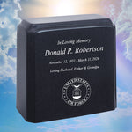 United States Air Force Cultured Marble Niche Cremation Urn - 12 Color Choices - Vault Option