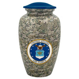 US Air Force Camouflage Cremation Urn - Tribute Wreath™ Option - Pro Sand Carved Engraving