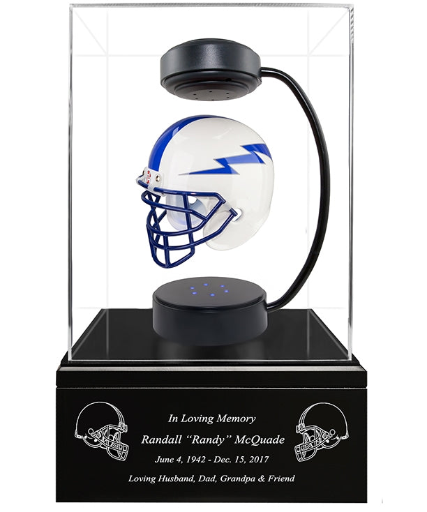 Football Cremation Urn & Air Force Academy Hover Helmet Décor