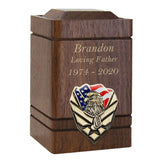 US Air Force Eagle Walnut Keepsake Urn - Small Wooden Urn