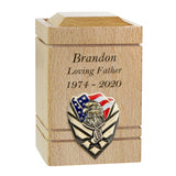 US Air Force Eagle Cherry Keepsake Urn - Small Wooden Urn