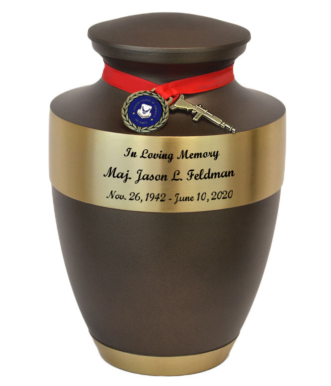 US Air Force Master Rifle Cremation Urn - Adult Military Rifle Urn - Pro Diamond Engraving