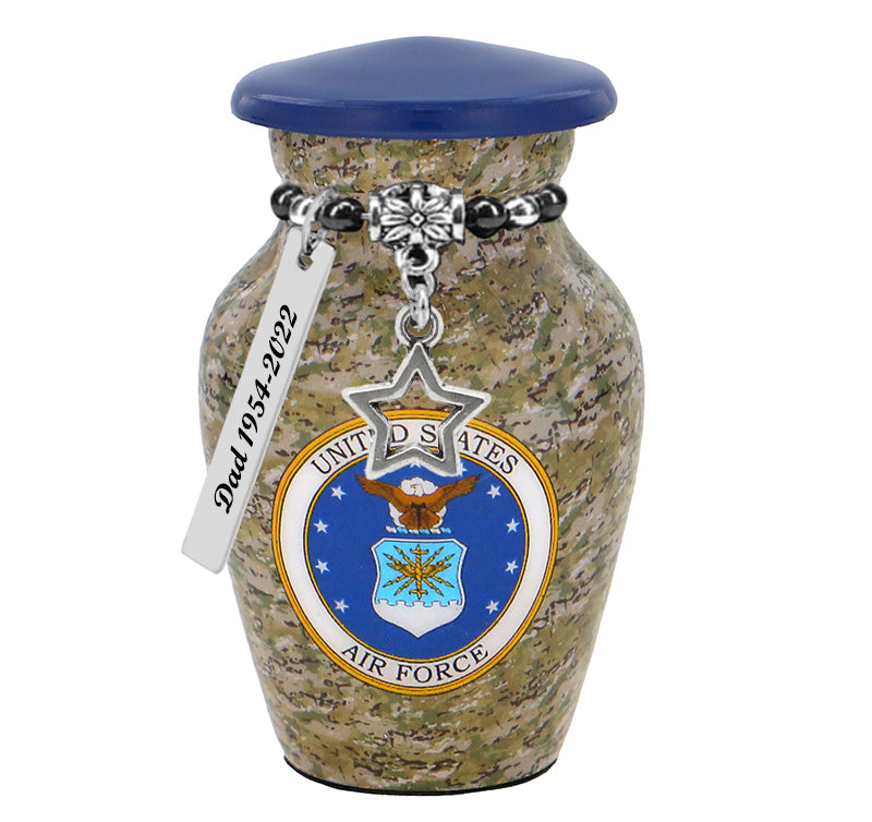 US Air Force Camouflage Mini Urn - Love Charms® Option