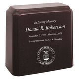 United States Air Force Cultured Marble Niche Cremation Urn - 12 Color Choices - Vault Option