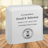 United States Air Force Cultured Marble Niche Cremation Urn - 12 Color Choices - Vault Option