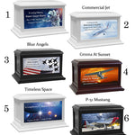 Airplane, Jets, Moon & Space Adult or Medium Wood Keep The Memory® Cremation Urn 