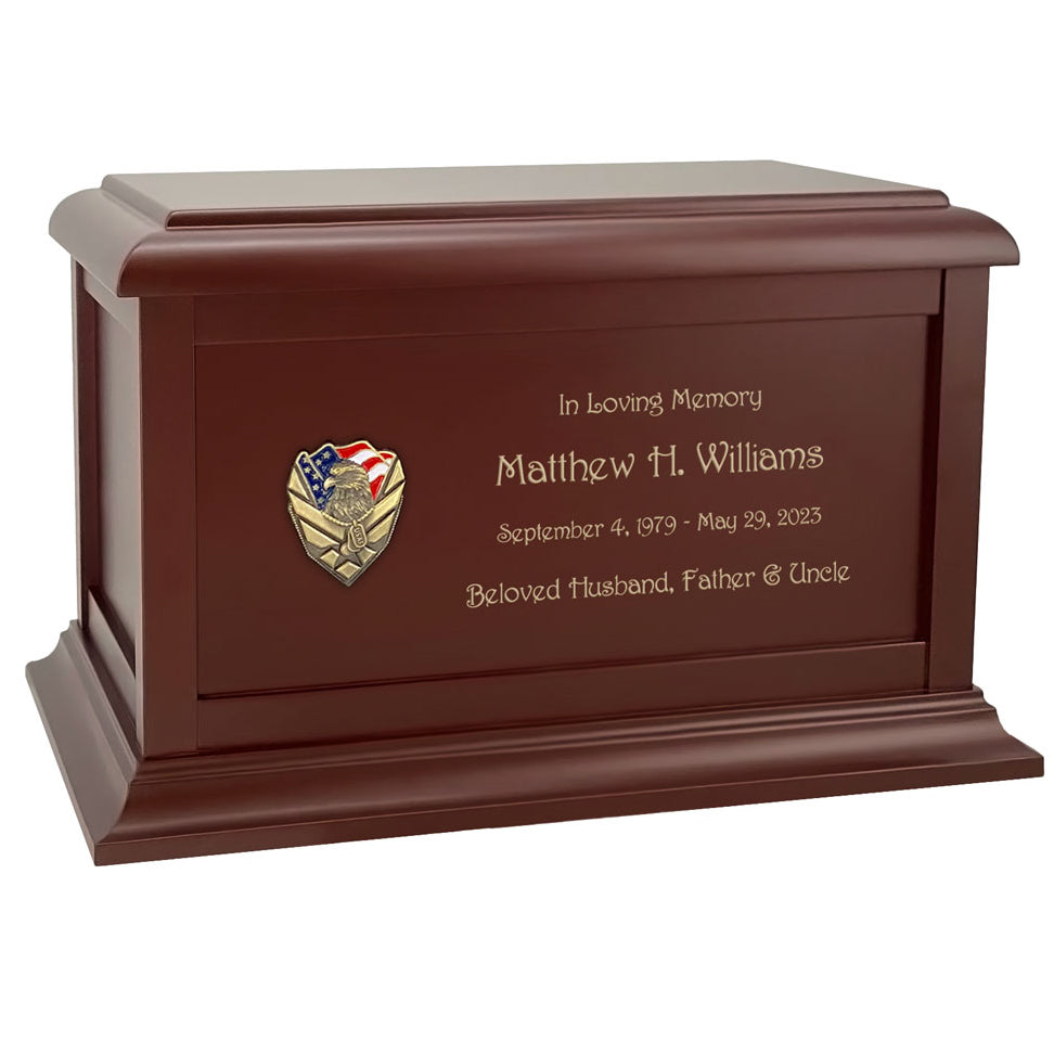 US Air Force Eagle Cremation Urn - Adult Wood Urn