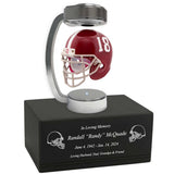 Football Adult or Medium Cremation Urn & University of Alabama 18 Hover Helmet Décor - Free Engraving