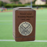 Baseball Home Plate Medallion Keepsake or Adult Wood Urn - Free Laser Engraving