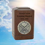 Baseball Home Plate Medallion Keepsake or Adult Wood Urn - Free Laser Engraving
