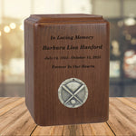 Baseball Home Plate Medallion Keepsake or Adult Wood Urn - Free Laser Engraving