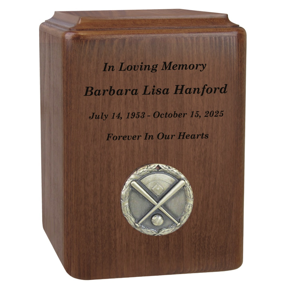 Baseball Home Plate Wood Keepsake or Adult Urn - Free Laser Engraving