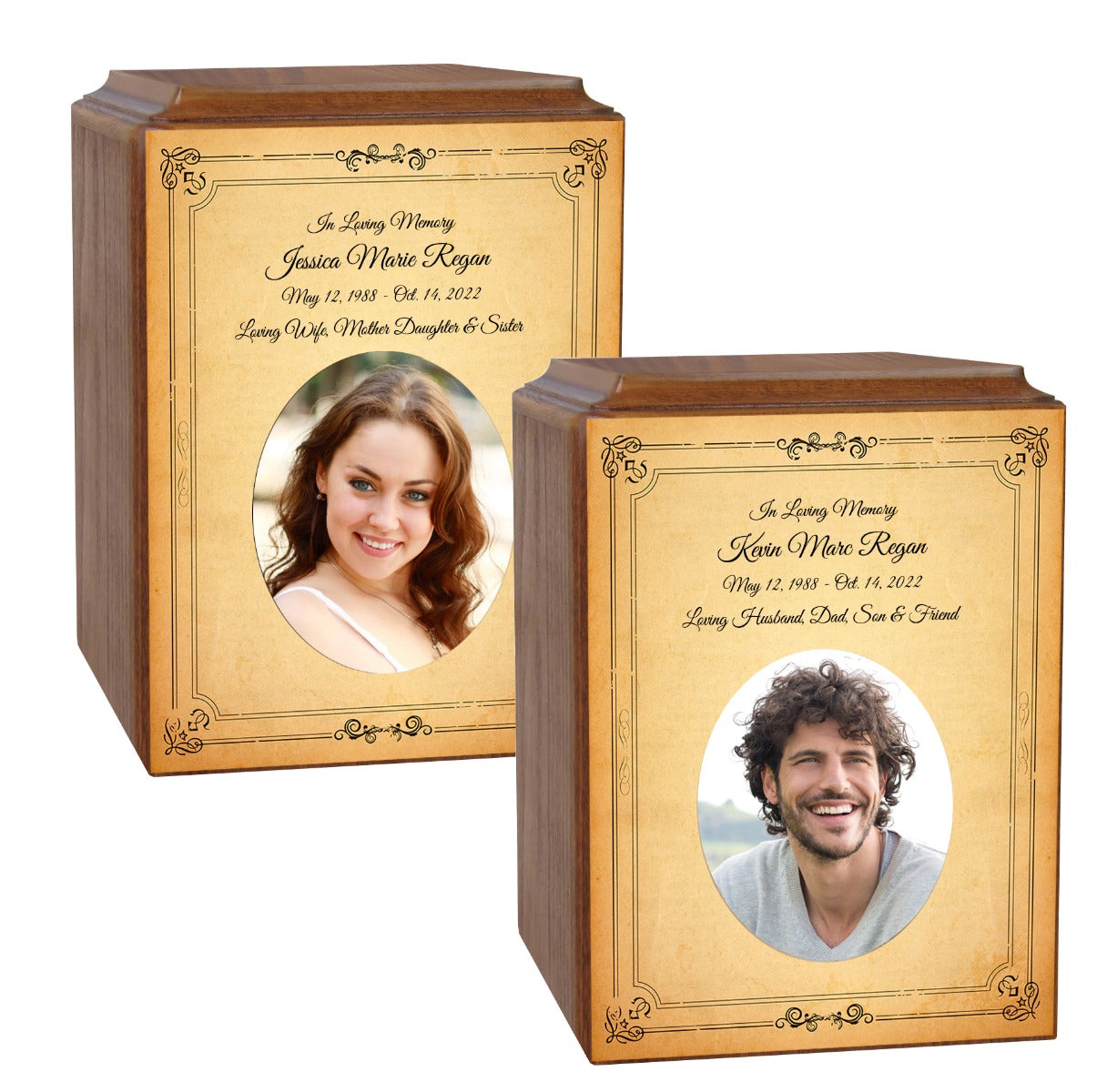 Eternal Love Photo Wood Cremation Urn