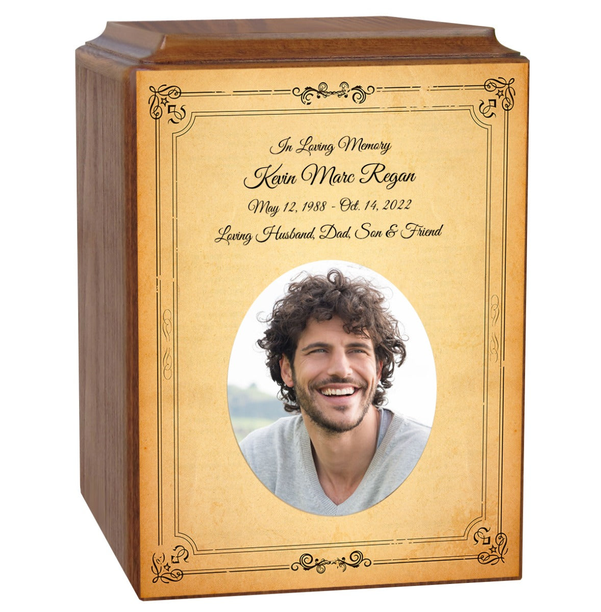 Eternal Love Photo Wood Cremation Urn