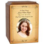 Eternal Love Photo Wood Cremation Urn