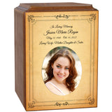 Eternal Love Photo Wood Cremation Urn