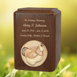 Animal Alder Wood Intarsia Handmade Adult Urns - Chickadee, Goose, Pony, Cow, Rooster, Chicken & Whale
