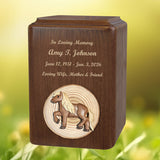 Animal Alder Wood Intarsia Handmade Adult Urns - Chickadee, Goose, Pony, Cow, Rooster, Chicken & Whale
