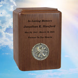Wrestling Medallion Keepsake or Adult Wood Urn - Free Laser Engraving