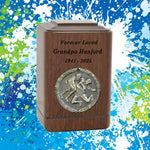 Wrestling Medallion Keepsake or Adult Wood Urn - Free Laser Engraving