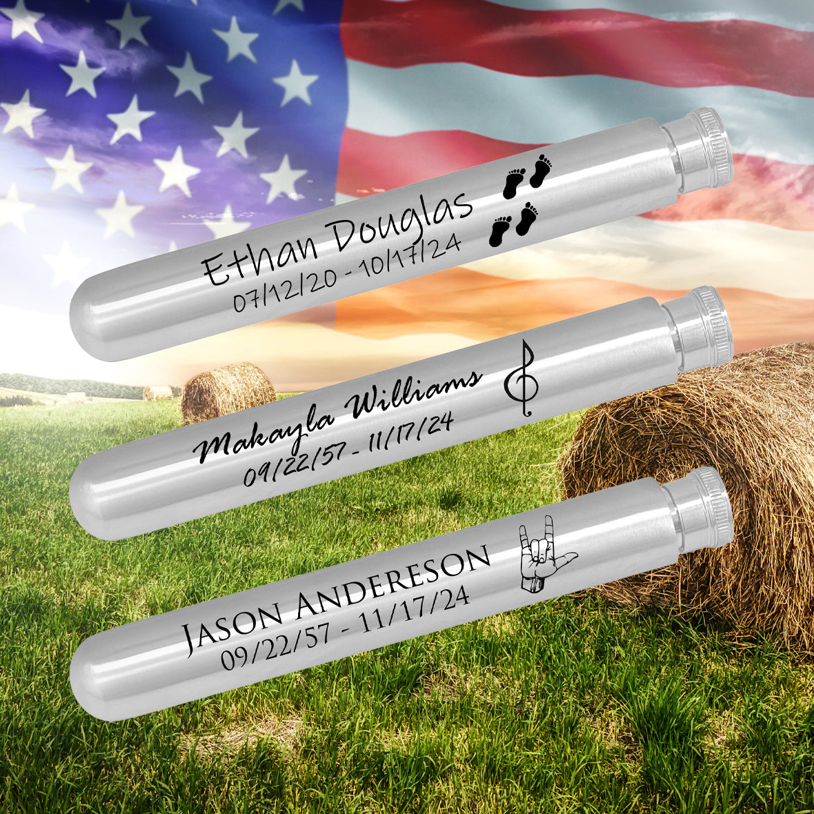 Memorial Scattering Ashes Tube - Heavy Duty Aluminum - Engraving Option
