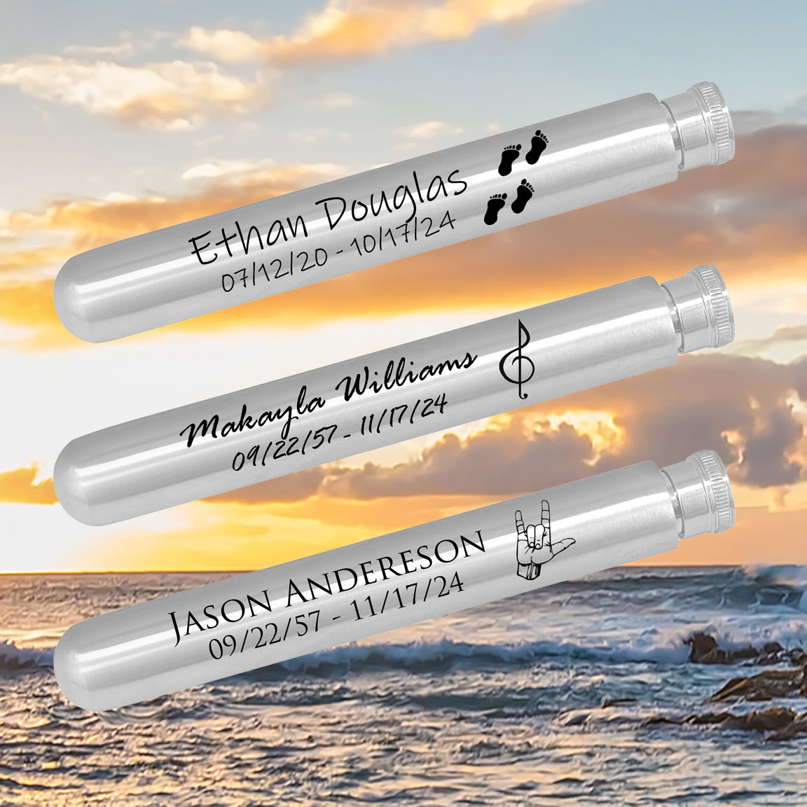 Memorial Scattering Ashes Tube - Heavy Duty Aluminum - Engraving Option