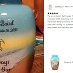 Always In Our Hearts Beach Medium or Adult Urn - Tribute Wreath™ - Pro Personalization - Burial Vault Option