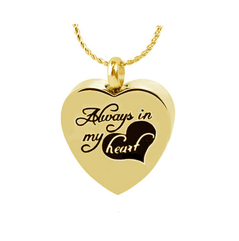 Always In My Heart Gold Cremation Urn - Love Charms™ Option
