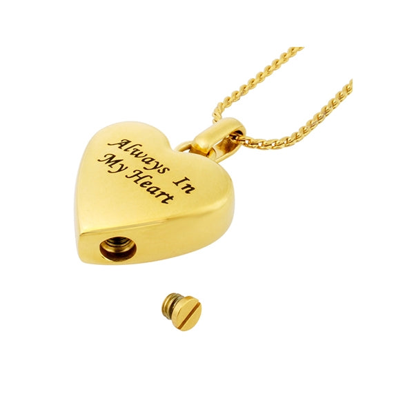Always Gold Cremation Pendant Urn - Love Charms Option