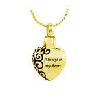 Always In My Heart Gold Pendant Urn - Love Charms™ Option