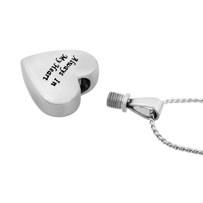 Always In My Heart Ash Jewelry Urn - Love Charms Option