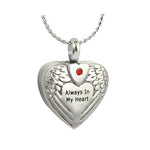 Always In My Heart Red Crystal Jewelry Urn - Love Charms Option