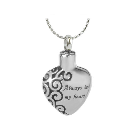 Always In My Heart Pendant Urn - Love Charms Option