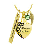 Always In My Heart Gold Pendant Urn - Love Charms™ Option