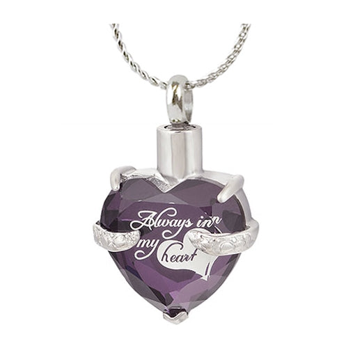 Always Purple Crystal Cremation Jewelry Urn - Love Charms Option