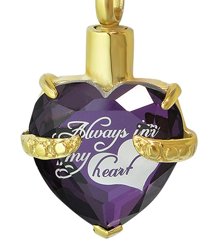 Always Purple Crystal Gold Ash Jewelry Urn
