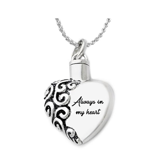 Always In My Heart Ash Pendant Urn - Love Charms™ Option 