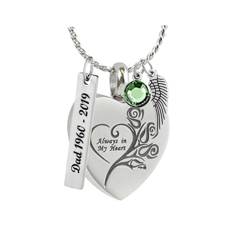 Always In My Heart Rose Pendant Urn - Love Charm Option