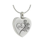 Always In My Heart Rose Pendant Urn - Love Charm Option