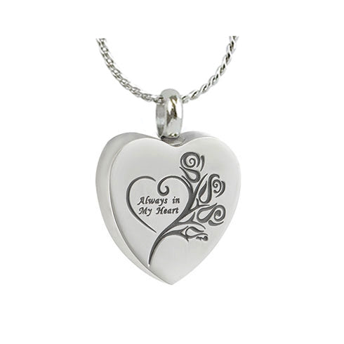 Always In My Heart Rose Pendant Urn - Love Charm Option