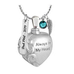 Always In My Heart Stainless Ash Urn - Love Charms Option
